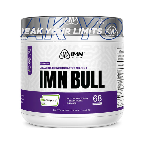 IMN BULL Creatina Monohidrato + Niacina Creapure® Monohidratada 408g | 68 Porciones | INVIMA | IMN Nutrition