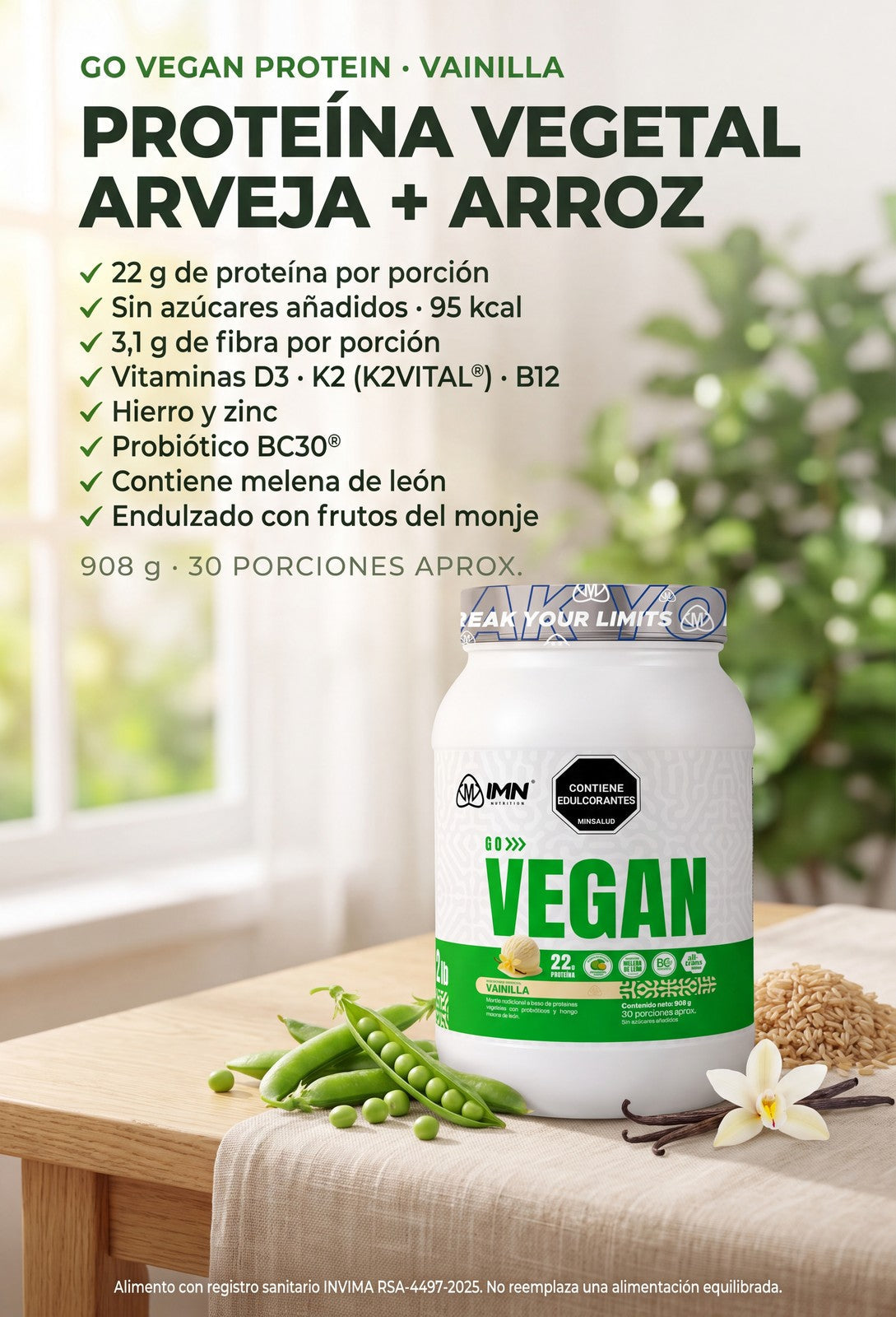Go Vegan Protein — beneficios (slide home mobile)